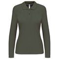 Polo manga larga mujer algodón lavable Dark Khaki M