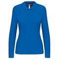 Polo manga larga mujer algodón lavable Light Royal Blue S