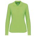 Polo manga larga mujer algodón lavable Lime S