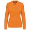 Polo manga larga mujer algodón lavable Naranja L