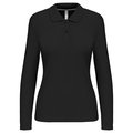 Polo manga larga mujer algodón lavable Negro M