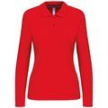 Polo manga larga mujer algodón lavable Red M