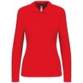 Polo manga larga mujer algodón lavable Rojo XL