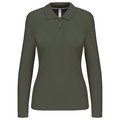 Polo manga larga mujer algodón lavable Verde M