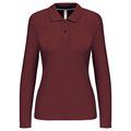 Polo manga larga mujer algodón lavable Wine M