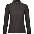 Polo manga larga mujer punto piqué Black M