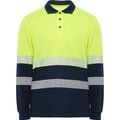 Polo Manga Larga Reflectante MARINO/AMARILLO FLUOR XL