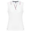 Polo sin mangas mujer algodón Blanco M