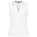 Polo sin mangas mujer algodón White / Navy / Red XXL