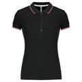 Polo mujer algodón con 5 botones Black / Red / White S