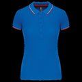 Polo mujer algodón con 5 botones Light Royal Blue / Red / White XL