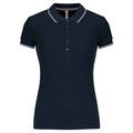 Polo mujer algodón con 5 botones Navy / Light Grey / White XXL