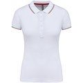 Polo mujer algodón con 5 botones White / Red / Green M