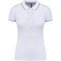 Polo mujer algodón con 5 botones White / Sky Blue / Light Grey XL