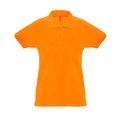 Polo de mujer cuello y mangas de canalé Naranja XXL