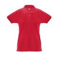 Polo de mujer cuello y mangas de canalé Rojo XL