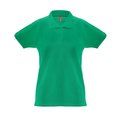 Polo de mujer cuello y mangas de canalé Verde XL