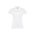 Polo de mujer manga corta de algodón Blanco S