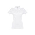 Polo de mujer manga corta de algodón Blanco XL