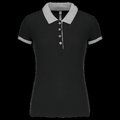 Polo piqué bicolor mujer Black / Oxford Grey M