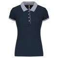 Polo piqué bicolor mujer Navy / Oxford Grey XL