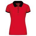 Polo piqué bicolor mujer Red / Black S