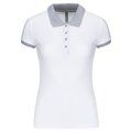 Polo piqué bicolor mujer White / Oxford Grey XS