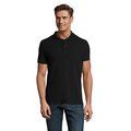 Polo Piqué Manga Corta Hombre Negro/ Negro Opaco 4XL