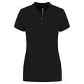 Polo piqué de manga corta de mujer Black 3XL