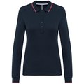 Polo piqué manga larga mujer Azul L