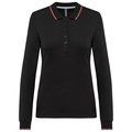 Polo piqué manga larga mujer Black / Red / White XXL