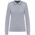 Polo piqué manga larga mujer Gris S