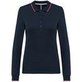 Polo piqué manga larga mujer Navy / Red / White L