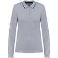 Polo piqué manga larga mujer Oxford Grey / Navy / White XS