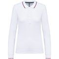 Polo piqué manga larga mujer White / Navy / Red XS