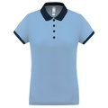 Polo piqué mujer Sky Blue / Sporty Navy M