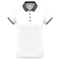 Polo piqué mujer White / sporty grey XXL