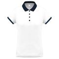 Polo piqué mujer White / Sporty Navy XL