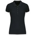 Polo piqué orgánico mujer ajustado Black L