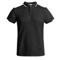 Polo Poliéster Reciclado Antibacteriano Negro/Blanco 2XL