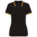 Polo a rayas mujer manga corta Black / Yellow M