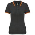 Polo a rayas mujer manga corta Dark Grey / Orange S