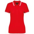 Polo a rayas mujer manga corta Rojo M