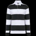 Polo a rayas unisex Manga Larga Black / White Stripes M