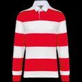 Polo a rayas unisex Manga Larga Red / White Stripes XS