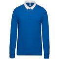 Polo Rugby 100% Algodón Peinado Light Royal Blue / White 5XL