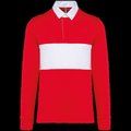 Polo rugby manga larga algodón Sporty Red / White L