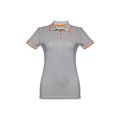 Polo slim fit para mujer Gris claro matizado L