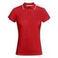 Polo Mujer Manga Corta Rojo / Blanco L