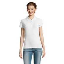 Polo Ajustado Mujer 210g Algodón Blanco XXL